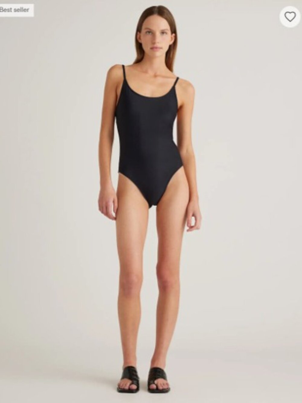 Quince NWT Black Italian Cami One-Piece Swimsuit (Size S)